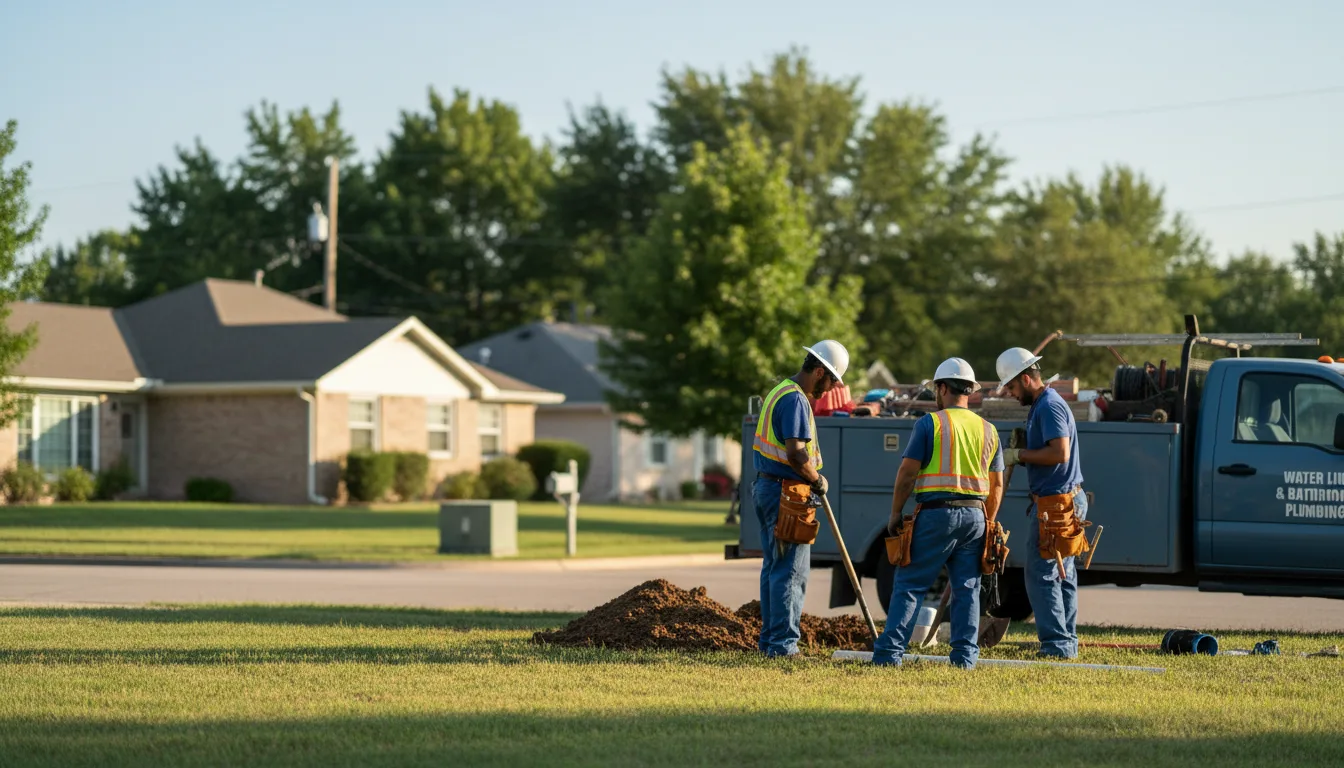 Residential water line and bathroom plumbing service in Larchwood, IA